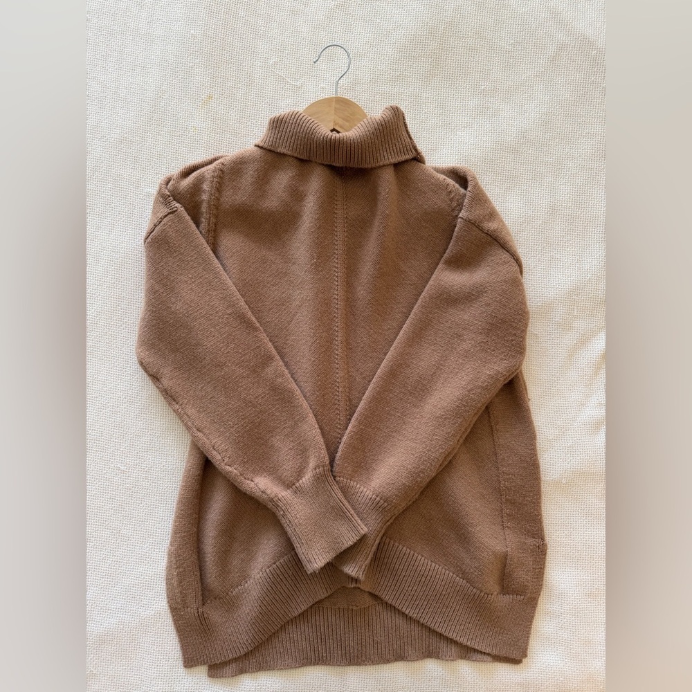 Anthropologie Maeve Crystal Warm Tan Mockneck Tunic / Sweater Dress‎